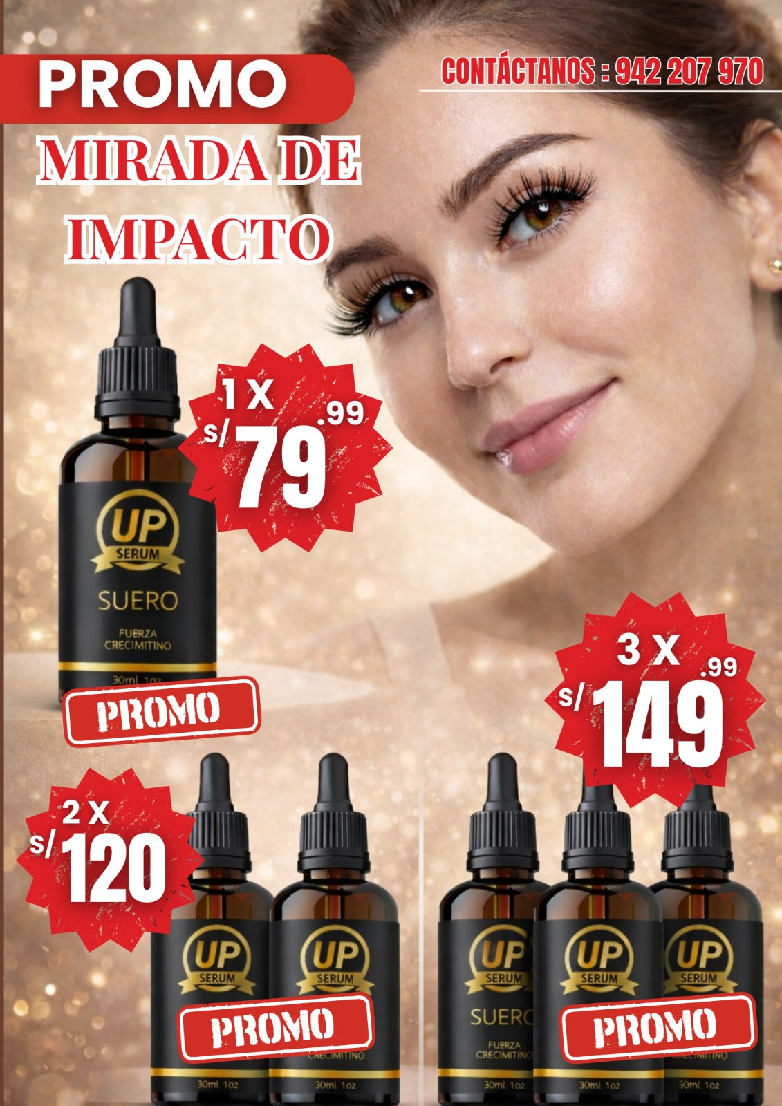 SERUM UP PRO® Alargamiento de pestañas y cejas.