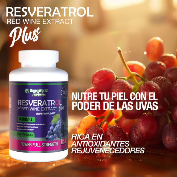 RESVERATROL PLUS™- RENUEVA TU VITALIDAD Y JUVENTUD.